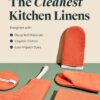 Linen Set – Apron, Pot Holders, Oven Mitts, & Tea Towels – 100% Organic Cotton – Durable, Machine Washable