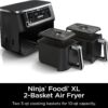 DZ401 Foodi 10 Quart 6-in-1 DualZone XL 2-Basket Air Fryer with 2 Independent Frying Baskets, Match Cook & Smart Finish to Roast, Broil, Dehydrate for Quick, Easy Family-Sized Meals, Grey