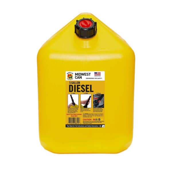 376ffa824be24c8790152b0e73b84c94 Midwest Can Company 5 Gallon Diesel Can Fuel Container w/ Auto Shut Off (4 Pack)