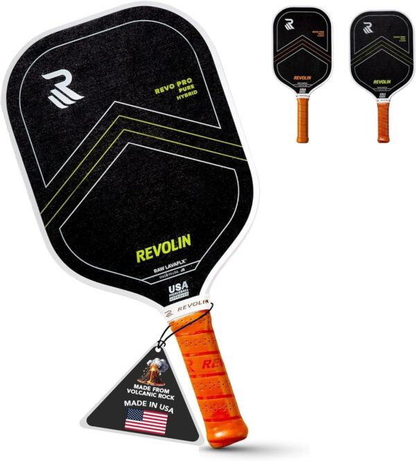PRO Pickleball Paddles l Pure or Reach l Made with Volcanic Rock l Spin + Power+ Control l USA Tournament Approved l Premium Pickleball Paddle Made in USA l LavaFLXTM Face l 16mm Honeycomb Core