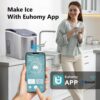 Nugget Ice Maker Countertop with Handle, Ready in 6 Mins, 34lbs Per Day, Removable Top Cover, Auto-Cleaning, Portable Sonic Ice Maker with Basket and Scoop, for Home/Party/RV/Camping (Black)