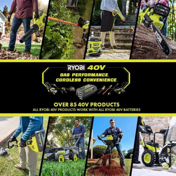 RY40760-AC 40V HP Brushless 9 in. Edger w/ Extra Edger Blade, 4.0 Ah Battery and Charger