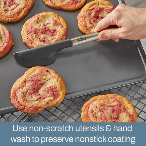 380970652db4403dba2abf47c3b14553 All-Clad Pro-Release Nonstick Bakeware Set 10 Piece Oven Safe 450F Half Sheet, Cookie Sheet, Muffin Pan, Cooling & Baking Rack, Round Cake Pan, Loaf Pan, Baking Pan Grey