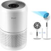 Air Purifier for Home Allergies Pets Hair in Bedroom & Standing Fan for Bedroom, 82ft CirculAir 120° Oscillating Fan