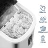 Nugget Ice Maker Countertop with Handle, Ready in 6 Mins, 34lbs Per Day, Removable Top Cover, Auto-Cleaning, Portable Sonic Ice Maker with Basket and Scoop, for Home/Party/RV/Camping (Black)