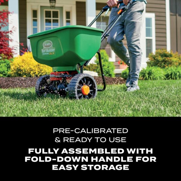 38406efd468043dca094b12e0ddd90c5 Turf Builder EdgeGuard DLX Broadcast Spreader 15,000 sq. ft.