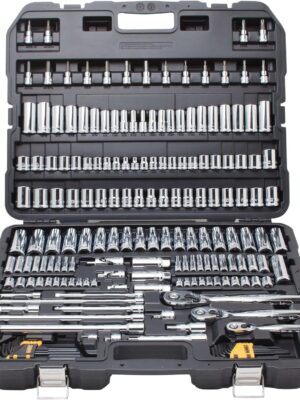 DEWALT Mechanics Tool Set, SAE and Metric, 1/2, 1/4, 3/8 Drive Sizes, 192-Piece (DWMT75049)