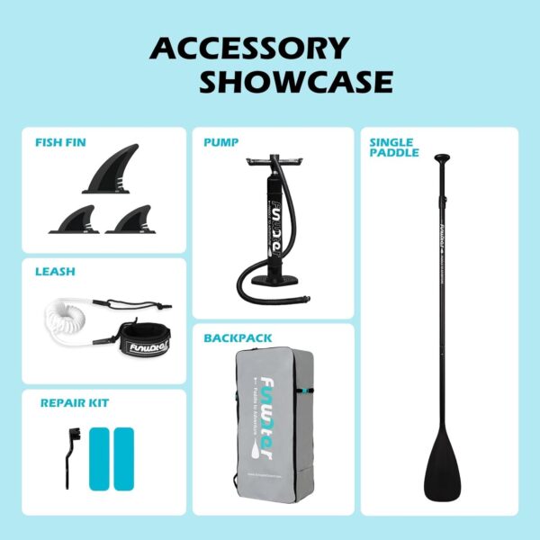 389350d6903f4de482a1ad45f8248600 FunWater Inflatable Ultra-Light Stand Up Paddle Board for All Skill Levels with Premium SUP Paddleboard Accessories,Non-Slip Comfort Deck for Youth & Adults