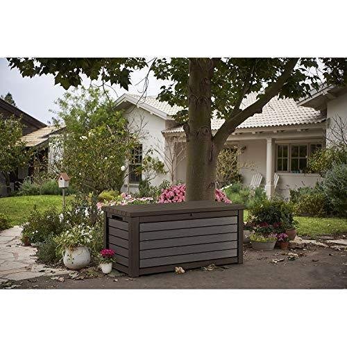 38bb28998e704b72a9a83933cdf3b45c 165 Gallon Weather Resistant Resin Deck Storage Container Box Outdoor Patio Garden Furniture, Brown