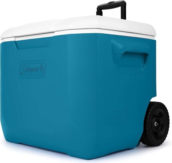 Chiller Series 60qt Wheeled Insulated Portable Cooler, Ice Retention Hard Cooler with Heavy Duty Wheels and Handle