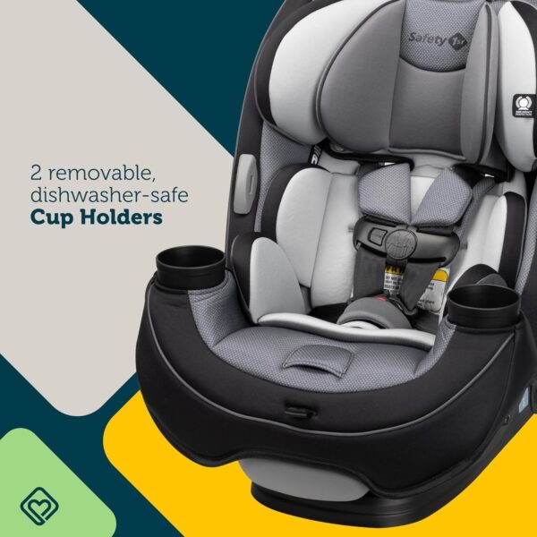 Grow and Go All-in-One Slim Convertible Car Seat, Rear Facing, 5-40 lbs, Forward Facing (30–65 lbs), High Back Booster Seat 40-100 pounds, Aqua Pop