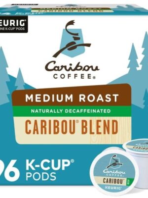 Caribou Coffee Caribou Blend Decaf, Single-Serve K-Cup Pods, Medium Roast Coffee, 96 Count