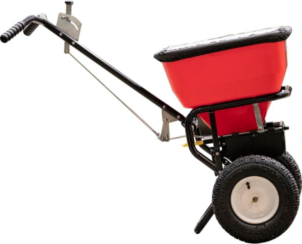 Buyers Products 3039632R Grounds Keeper Commercial Walk Behind Push Spreader, 100lb Capacity, For Salt, Ice & Snow Melt, Included Grate & Cover With Enclosed Gearbox for Protection