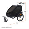 2-Seat Bicycle Trailer and Stroller – Black