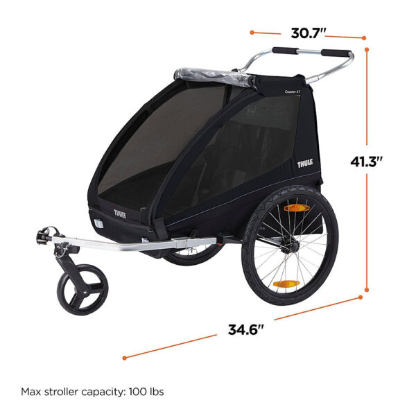 39f847e387814f51a11ff0723b56a343 2-Seat Bicycle Trailer and Stroller – Black