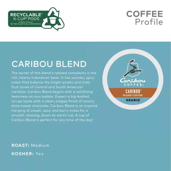 3a5af01501dc4cb2a2cf2d2ae9f09fb2 Caribou Coffee Caribou Blend, Single-Serve K-Cup Pods, Medium Roast Coffee, 24 Count (Pack of 4)