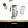 Ninja Pod & Grounds Specialty XL Single-Serve Coffee Maker, K-Cup Pod Compatible, Brews Grounds, Compact Design, Built-In Milk Frother, 68-oz. Reservoir, 6-oz. Cup to 24-oz. Mug Sizes, Stone, PB055AST