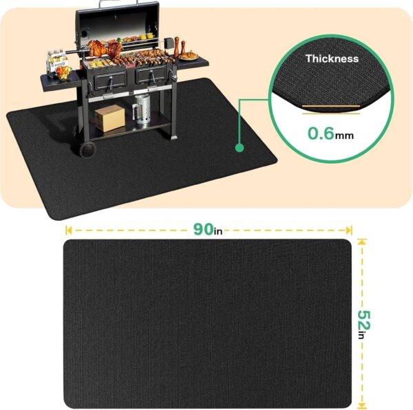 90×52 Inch Under Grill Mat for Outdoor Grill, Fireproof & Waterproof