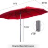 15ft Patio Umbrella with Solar Lights, Large Double Umbrella Outdoor, Rectangle 180”x106” Umbrellas with 156 PCS LED Lights and Crank Handle for Backyard Deck Pool Shade in Black(1.9′′ Pole)