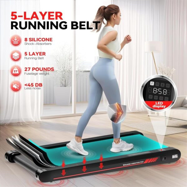 3a9658b36f5f4eec860759daeceafce0 Walking Vibration Pad with APP, 3 in 1 Under Desk Treadmill, 2.5HP Low Noise Walking Treadmill Pad with Remote Control,Portable Treadmills for Home Office