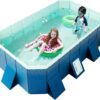 Foldable Non-Inflatable Kids’ and Adults’ Outdoor Swimming Pool – Hard Plastic Shell, Kid Pool for Backyard Dog Pools (158′′ x 76′′ x 20′′)