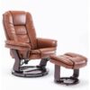 Multi-Position Recliner and Curved Ottoman with Swivel Base
