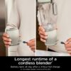 Ninja Blast Max, Portable Blender + Twist & Go, Personal Blender, Ninja Blender, Smoothie, Blend, Ice Crush, 3 Programs, Cordless, 22oz removable Vessel, Dishwasher Safe, Leakproof, Sea Glass, BC251MT