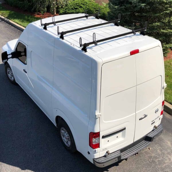3b52642528d545b0ac272fe8332be8d2 Vantech Heavy Duty 3 Bar Ladder Roof Rack Fits Nissan NV Cargo Van High Roof