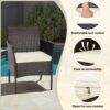 Patio Furniture Set 4 Pieces Outdoor Rattan Chair Wicker Sofa Garden Conversation Bistro Sets for Yard (Brown)