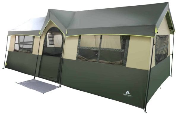 3bcbda47d337413daae1f044a6678259 Hazel Creek 12 Person Cabin Tent, 3 Rooms, Green