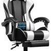 Gaming Chair, Computer Chair with Footrest and Lumbar Support, Height Adjustable