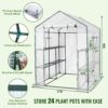 Greengro Greenhouse, 57 x 57 x 76” Greenhouses for Outdoors, Durable Green House Kit with Window, Thicken PE Cover, 3 Tiers 8 Shelves, Heavy Duty Walk in Green Houses for Indoor Backyard Outside