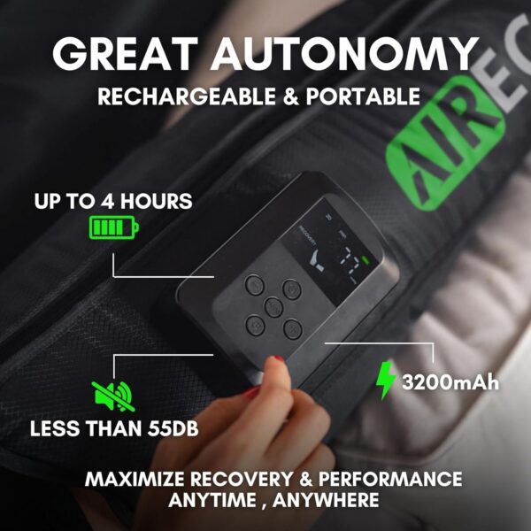 Air Compression Recovery System, Cordless Leg Massager for Circulation, Rechargeable Recovery Boots for Improved Circulation & Lymphatic Drainage
