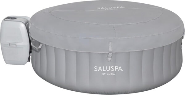 Bestway SaluSpa Miami EnergySense AirJet Inflatable Hot Tub Spa (71′′ x 26′′) | Portable Hot Tub with 2 Covers (1 Energy-Efficient Thermal Cover and 1 Standard Cover) | Fits Up to 2-4 Persons | Black