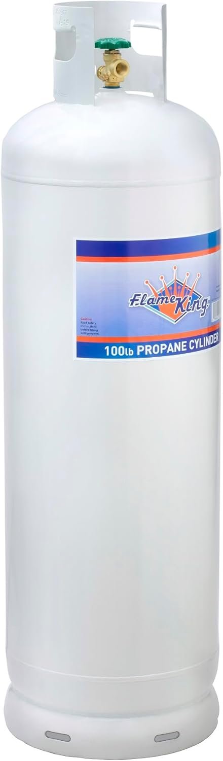 3bef48c13fa241819e7b996677d6fa76 Steel Propane Tank Cylinder with POL Valve and Collar, Great for Mixed Heating Systems, Home fireplaces, Dryers and Grills-Flame King