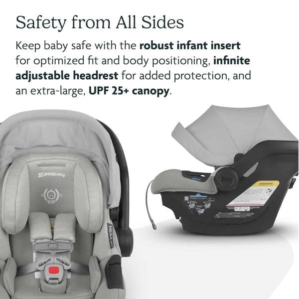 3c1661f68c9f41a0a851a21bbaf3ee49 UPPAbaby Mesa Max Infant Car Seat/Base with Load Leg and Robust Infant Insert Included (White+Grey Chenille)