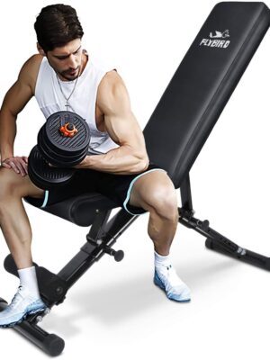FLYBIRD Weight Bench, Adjustable Strength Training Bench for Full Body Workout