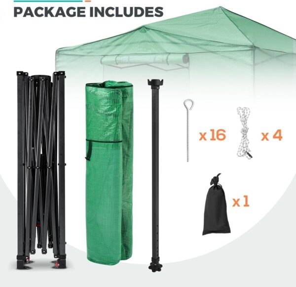 3c6f11ca70454e7e911448ed5cfc78d3 EAGLE PEAK 6×4 Portable Walk-in Greenhouse, Pop-up Indoor Outdoor Garden Green House, Zippered Door and Windows, PE Cover, White