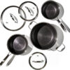HexClad Hybrid Nonstick 6-Piece Pot Set with 2 Silicone Trivets, 2, 3, and 8-Quart Pots with Tempered Glass Lids, Stay-Cool Handles, Dishwasher-Friendly, Induction-Ready, Compatible with All Cooktops