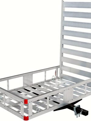 80779 Aluminum Hitch Mount Cargo Carrier with 47′′ Long Ramp, 1 Pack