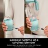 Ninja Blast Max, Portable Blender + Twist & Go, Personal Blender, Ninja Blender, Smoothie, Blend, Ice Crush, 3 Programs, Cordless, 22oz removable Vessel, Dishwasher Safe, Leakproof, Sea Glass, BC251MT