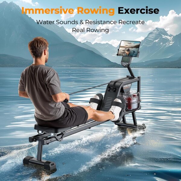 3d02222abfce493191c8209a47247686 Magnetic/Water Rowing Machine 350 LB Weight Capacity – Foldable Rower for Home Use with Bluetooth, App Supported, Tablet Holder and Comfortable Seat Cushion