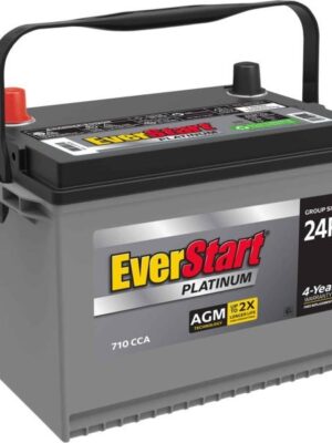 EverStart Platinum BOXED AGM Battery, Group Size 24F 12V, 710 CCA