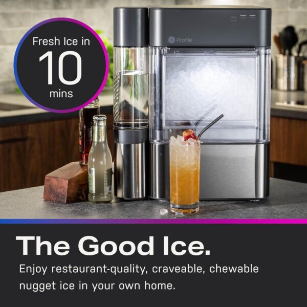 GE Profile Opal 2.0, pellet ice maker with WiFi and smart connectivity, chewable and breakable countertop ice maker, 38 pounds 24 hours