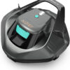 Cordless Robotic Pool Cleaner, Pool Vacuum Lasts 90 Mins, LED Indicator, Self-Parking, Ideal for Above/In-Ground Flat Pools up to 40 Feet – Gray