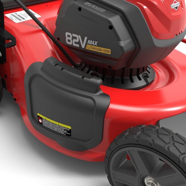 82V MAX 21′′ Electric Cordless Lawn Mower, Steel Deck, 3-in-1 Design, Red/Black