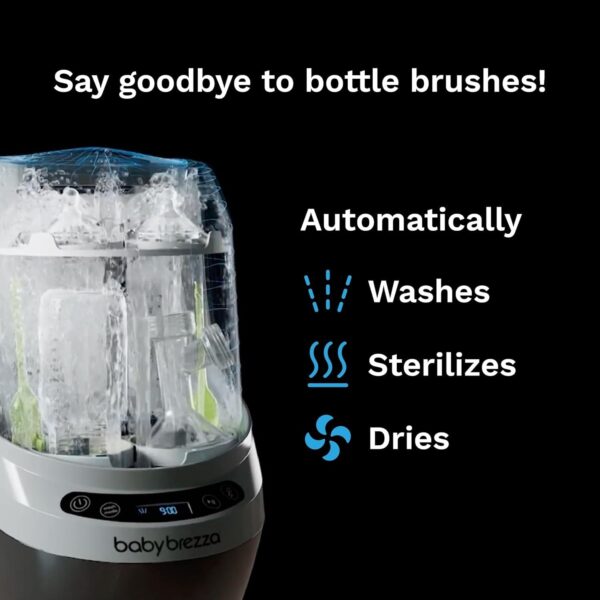 3ecf67db3d914bf18241d990f2f93dd0 Baby Bottle Washer Pro – Baby Bottle Washer, Sterilizer + Dryer – All in One Machine Cleans Bottles, Pump Parts, & Sippy Cups – Replaces Hand Washing, Bottle Brushes and Drying Racks-Brezza