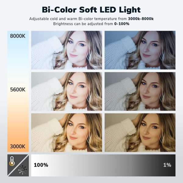 3f2296c8b47a4476a8475863aa9d825e D50 LED Video Light Panel Lights 15.4′′, 2 Packs 45W 3000K-8000K Bi-Color Dimmable Photography Lighting, CRI 96+ Videography Lighting for Video Shooting/Gaming/Live Stream/Studio/Film