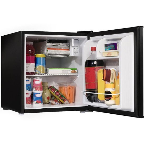 3f2c8208d9164ca98661724b55e294e6 1.7-Cu. Ft. Single-Door Mini Refrigerator with Half-Width Chiller Compartment Black