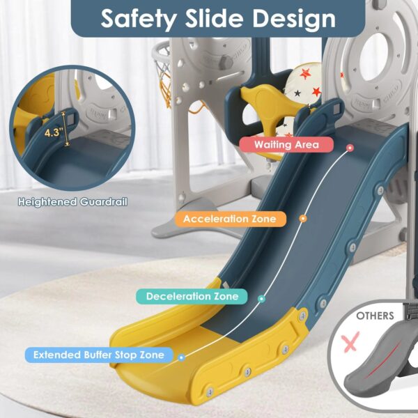 3f333a73525e4ac381adc851734ea4f7 BIERUM 5 in 1 Toddler Slide and Swing Set for Toddlers Age 1-3